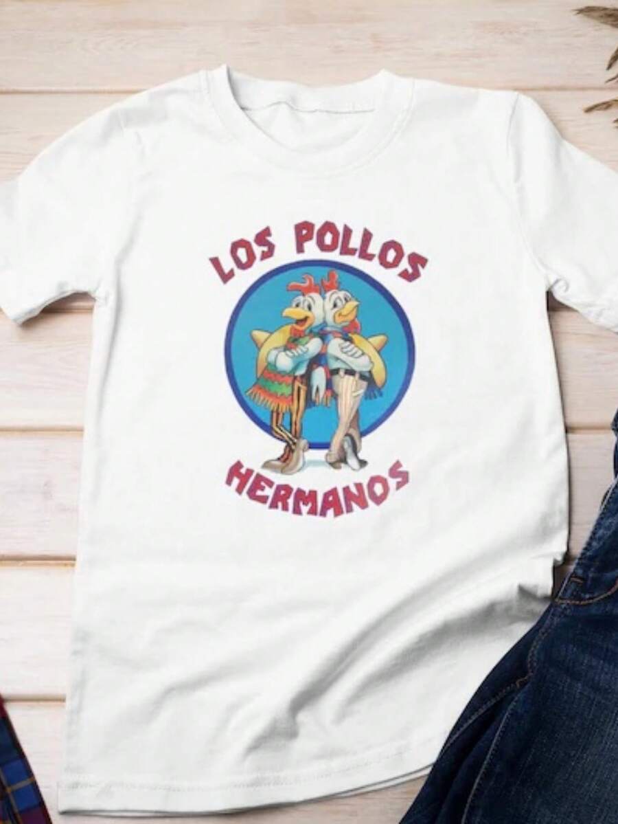 Camiseta de fan de Breaking Bad, camiseta de Walter White y Jesse Pinkman, camiseta gráfica retro de TV, ropa de calle Y2K, top unisex de verano para hombre. - Blanco - Ver 1