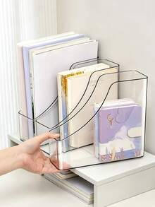 Document Storage Box - For Office Documents And Scrapbook Paper; Creative Foldable Design, Made Of Matte PP Material; Foldable Bookshelf Storage Box - Multicolor - View 4