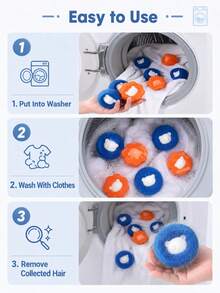 20pcs/10pcs Reusable Pet Hair Remover Laundry Balls, High-Density Sponge & Soft Rubber Material, Wool-Like Sticky Surface, Cute Animal Pattern, Anti-Tangle Design, Removes Cat/Dog Hair & Lint From Clothes, Washing Machine, Dryer, Pet Owner Gift - Multiple Styles - View 5