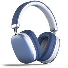 Tagry Adjustable Wireless Bluetooth Headphones, Suitable For Smartphone/Computer/Tablet, Silver - Baby Blue - View 11