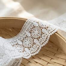 1/5" 13cm Wide White Floral Embroidered Lace Trim, Vintage Hollow Crochet Lace Ribbon, Suitable For Sewing, DIY Crafts Lace Trim, Can Be Used For Dresses, Wedding Dresses, Curtains, Doll Clothes, Scrapbooking, Journal Decoration, Soft Cotton Lace Trim - Multicolor E - View 2