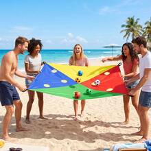 4‑Color Bean Bag Toss Game Set, 2.1*1.4m Indoor Outdoor Throwing Game With 6 Random Color Soft Ball, Multicolor Target Toss Game For Backyard Beach Party Group Team Building Activities - 4-colors, 2.1*1.4m - View 4