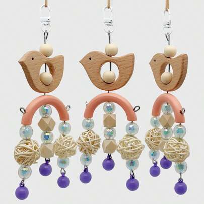Juguete de masticar para loro y petauro del azúcar, bola de ratán para colgar en jaula de pájaros con cuerda decorativa, duradero y antimordeduras, para ninfa, peonía y tigre mascota