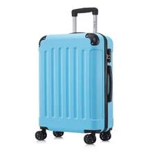YONSLY Hard Shell Suitcase 16/20/24/28 Inches With 4 360° Wheels Sturdy Double Zipper Combination Lock Mesh Pocket Soft Rubber Handle Travel Suitcase - 淺藍 - 查看 1