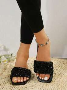 Women Flat Sandals - Negro-1 - View 10