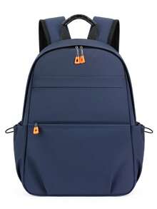 Minimalist Versatile Commuter Backpack With Smooth Zipper, Reinforced Stitching, Ergonomic Breathable Shoulder Straps, Multi-Compartment Design, Large Capacity Storage For Daily Travel - Multicolor - View 12