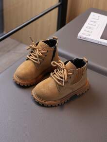 1 Pair New Style Kids Soft Sole Boots, Comfortable And Fashionable For Boys - Camel - View 3