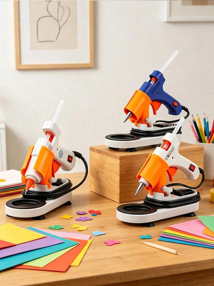 Multifunctional Universal Hot Glue Gun Holder, Compatible With Multiple Glue Gun Models, With Drip Tray, Cable Storage Box And Screw/Small Parts Storage Compartment, Keeps Your Workspace Organized - Multicolor - View 1