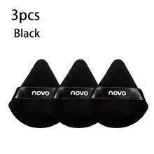 NOVO 1/3pcs Triangular Velvet Makeup Puffs, Soft & Fluffy Puff, Flocked Powder Puff For Loose Powder, Compact Powder, Mineral Powder, Body Powder, Reusable & Washable, Double-Sided Makeup Sponge, Designed For Under Eyes And T-Zone, Beauty Makeup Tools - Multicolor - View 9