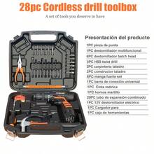 High-Specification Electric Screwdriver Set, Includes Drill Bit Set, Tool Box, Portable Storage Case, Cordless Hand Drill, Forward/Reverse Switch, 18+1 Torque Settings And LED Lighting. - US A Type Plug(110-127V) - View 4
