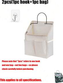 2pcs Wall Mounted Storage Pockets, Fabric Hanging Organizer Bags, Suitable For Dorm, Behind Door Storage, Upgraded Grey Wall Mounted Storage Baskets For Dorm, Bathroom - Multicolor - View 9