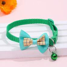 DIY Personalized Soft Cat Adjustable Collar With Bell, Bowknot Cat Collar, Cat Bell Collar, Cat Collar, Customized Pet Name Tag, Adjustable Basic Collar, Suitable For Medium And Small Dogs, Cats, Kittens And Puppies, With Buckle - Multicolor - View 26
