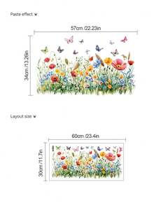 3 Styles Nursery Wall Decals, Forest Mushroom, Wildflower Meadow And Pink Rose By Window Stickers, Home Decor, Boys And Girls Bedroom Wall Art - Multicolor - View 12