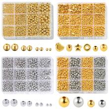 1 Box 3/4/6/8mm Gold/Silver And 8mm Christmas Color Spacer Beads, For Jewelry Making, DIY Bracelets, Necklaces, Earrings - A - View 1