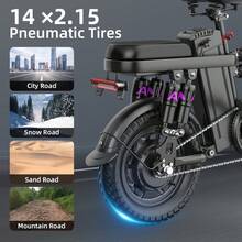 Pink Electric Bike, 250W, 25KM/H, 48V Removable Battery, LED Lights, 11 Shock Absorbers - The Perfect Choice For Commuting, With Dual Disc Brakes And Dual Rear Shock Absorbers - Pink - View 3