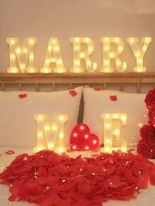 1pc 21cm White Luminous Letter Light, LED Letter Lamp,Light Up Alphabet Letters, Battery Operated DIY Spelling Letter Lights For Celebration, Indoor Room Decoration, Wedding Proposal Decoration, Birthday Party Decoration Letter Light Board - White - View 4