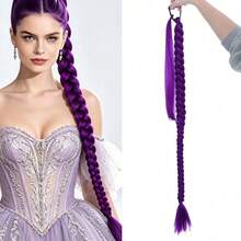Hasbro 1tao 28 Inch Long Purple Braided Ponytail Wig, Clip-In Ponytail Extension, Easy To Wear, Ponytail Style, Suitable For Cosplay Costumes - Upgraded Version - View 10