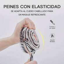 Hollow Metal Ventilated Massage Comb, Multi-Color Thick Hair Tie Set, Anti-Static Detangling Styling Comb And Elastic Hair Tie Combination, Suitable For Home And Salon Hair Care - Silver Comb - B Style Hair Tie - View 14