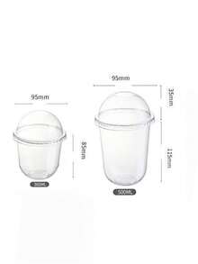 Viral U-Shaped Bobo Cup Disposable Fruit Yogurt Pudding Dessert Cake Ice Cream Bubble Tea Cup With Lid - Transparent - View 8