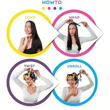 10pcs/Set Flexible Hair Curlers/Bendable Curling Rods, Heatless Hair Curler Set For Creating Soft Waves And Spiral Curls - Foam Hair Rollers Suitable For Short And Long Hair, DIY Heatless Hair Curlers, Random Color - Multiple Styles - View 4