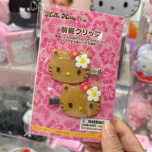 SANRIO 2pcs Cute Black Skin Version "Hello Kitty" Hair Clips, Beautiful And Adorable Cartoon Hairstyle Side Hair Clips, Creative Headwear, Suitable As Birthday Gift (Hand-Dyed, Minor Imperfections That Do Not Affect Use) - One Size - View 9
