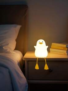 1pc Silicone Rechargeable Touch Dimmable Timer Duck Phone Holder Night Light, Bedroom Bedside Desk Living Room Home Decor Aesthetic Desktop Decoration Gift - One Size - View 6