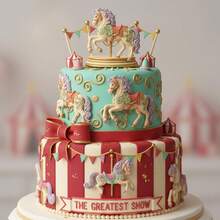 Carousel Silicone Mold 4Pcs Set, Horse Fondant Chocolate Cake Decor Tray, Resin Clay Plaster Handmade DIY - Beige - View 6
