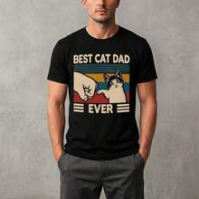 Funny T-Shirt For Cat Dad, Vintage Style Gift Idea For Cat Lovers - 款式 - 查看 1