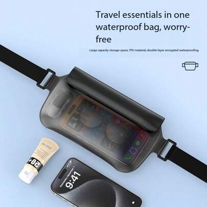 Waterproof Waist Bag For Swimming, Outdoor Cycling, Rafting, Diving, Shoulder-Carried Phone Waterproof Bag With Touch Screen And Camera Function, Beach Diving Swimming TPU Large Capacity IPX8 Storage Waist Bag