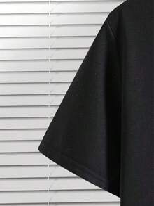 Men Plus Size Swim Rashguards - Black - View 6