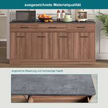 Sideboard Buffet Brown - Adjustable Shelves 160cm - Walnut - View 5