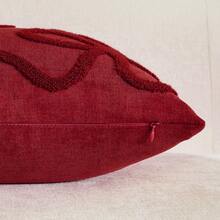 1pc Red Bow Embroidery Decorative Pillowcase, Christmas Decorative Pillowcase, With Zipper, Aesthetic Cute Design, Suitable For Sofa Bed, Home Decor, Room Decor, Floral Pattern (Pillow Insert Not Included) - Red - View 4