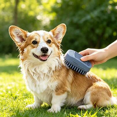 1pc Dog Brush For Shedding, Pet Grooming Brush For Dogs And Cats, Soft Silicone Deshedding Comb, Massage Brush For Removing Loose Hair, Puppy Bathing Tool, Pet Hair Removal Brush, Grooming Supplies For Short And Long Hair Pets