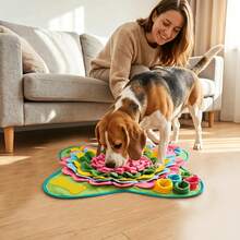 1pc Colorful Flower Pet Snuffle Mat, Consumes Pet Energy, Relieves Anxiety, Enhances Olfactory Sensitivity, Satisfies Pet Exploration Needs, Extends Feeding Time, Suitable For Indoor Pets - Multicolor - View 4