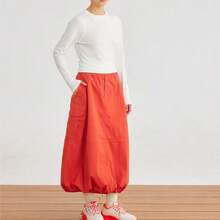 Phenix Lightweight Outdoor Casual Water-Resistant Cargo Tulip Skirt For Women, New Style - Warm Orange - View 2