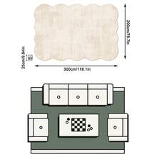 1 Buah Karpet Area Lembut Bergaya Minimalis Modern Estetika Prancis Warna Krem, Bahan Kasmir Imitasi, Cocok untuk Kamar Mandi, Dapur, Pintu Masuk, Lorong, Samping Tempat Tidur, Ruang Tamu, Kamar Tidur, Dapat Dicuci dengan Mesin Sepanjang Musim, Ukuran Besar Asimetris, Dekorasi Rumah - MultiWarna - View 12
