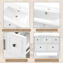 White Bathroom Vanity - Storage Unit - 76 X 46.5 X 82 Cm - 白色 - 查看 6
