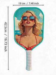 Raket Pickleball Kasual dengan Pola Pemandangan Laut Kreatif untuk Meredakan Stres, Pegangan Anti Selip, Ramah untuk Pemula, Desain Unik, Cocok untuk Penggunaan Pribadi atau Hadiah - Mint Blue - View 4