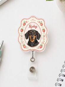 1pc Custom Pet Portrait Badge Reel With Name, Personalized Dog Cat Badge Reel, Retractable ID Holder, Vet Tech Gift Photo Reel, Nurse Badge Clip,Pet Party Identification Tag,Pet Owner Gift - Multicolor - View 15