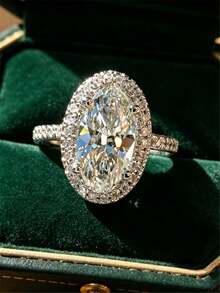 1pc Women's Engagement Ring - Classic Luxury Fashion Jewelry - Cubic Zirconia Embellished Ring - Suitable For Party, Wedding, Daily Wear - Silver - View 12