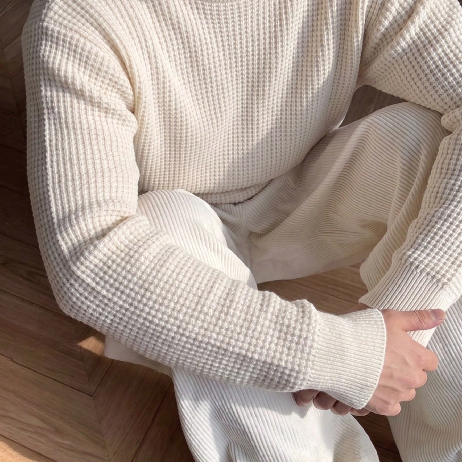 Men's Thick Ribbed Knit Crew Neck Sweater, Loose Fit Comfortable Long Sleeve Suitable For Autumn/Winter Wear