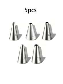 1pc/5pcs Round Piping Nozzle Set,Stainless Steel Cream Icing Piping Tips,Round Piping Tip,Stainless Steel Professional Cake Decorating Tips Set, Frosting Tip Cake Icing Tools,Cake Cookies Pastry Fondant Cream Bag Filler,Cake Decorating Tools - Multicolor - View 15