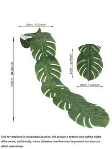 1pc Artificial Tropical Palm Leaf Tabletop Decor, Hawaiian Theme Faux Palm Leaf Tablecloth, Home Desktop Decoration, Suitable For Hawaiian, Flamingo, Summer Beach, Birthday And Aloha Party Table Skirt, Kitchen Decor - Multicolor - View 12