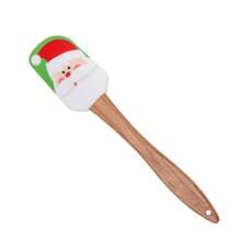Custom Text Logo Silicone Scraper With Wooden Handle, Cream Spatula, Christmas Scraper, Butter Stirring Knife, Baking Scraper, Christmas Series Silicone Scraper, Kitchen Baking Cream Spatula, Dessert Cake Scraper, Baking Tools - Multicolor - View 17