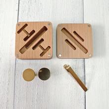 1 Set Of Personalized Metal Cufflink, Tie Clip And Beech Wood Storage Box, Custom Wedding Accessories For Men, Groomsmen Gifts, Gifts For Fathers - Multicolor - View 9