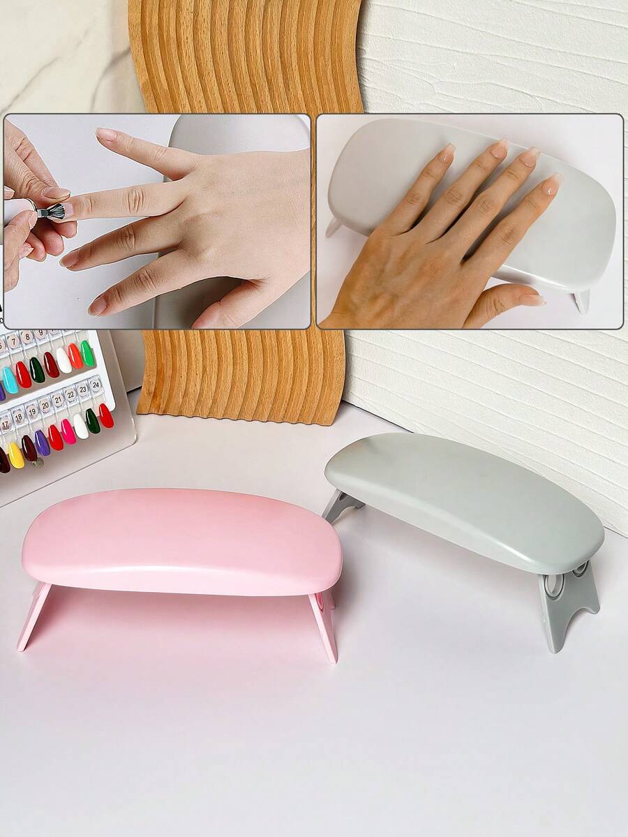 1PC Simple Foldable Plastic Nail Armrest Pillow, Manicure Wrist Support Cushion For Hand Resting, Japanese Style Nail Salon Hand Stand Tool, For Daily Manicure And Salon Use - Multicolor - View 1