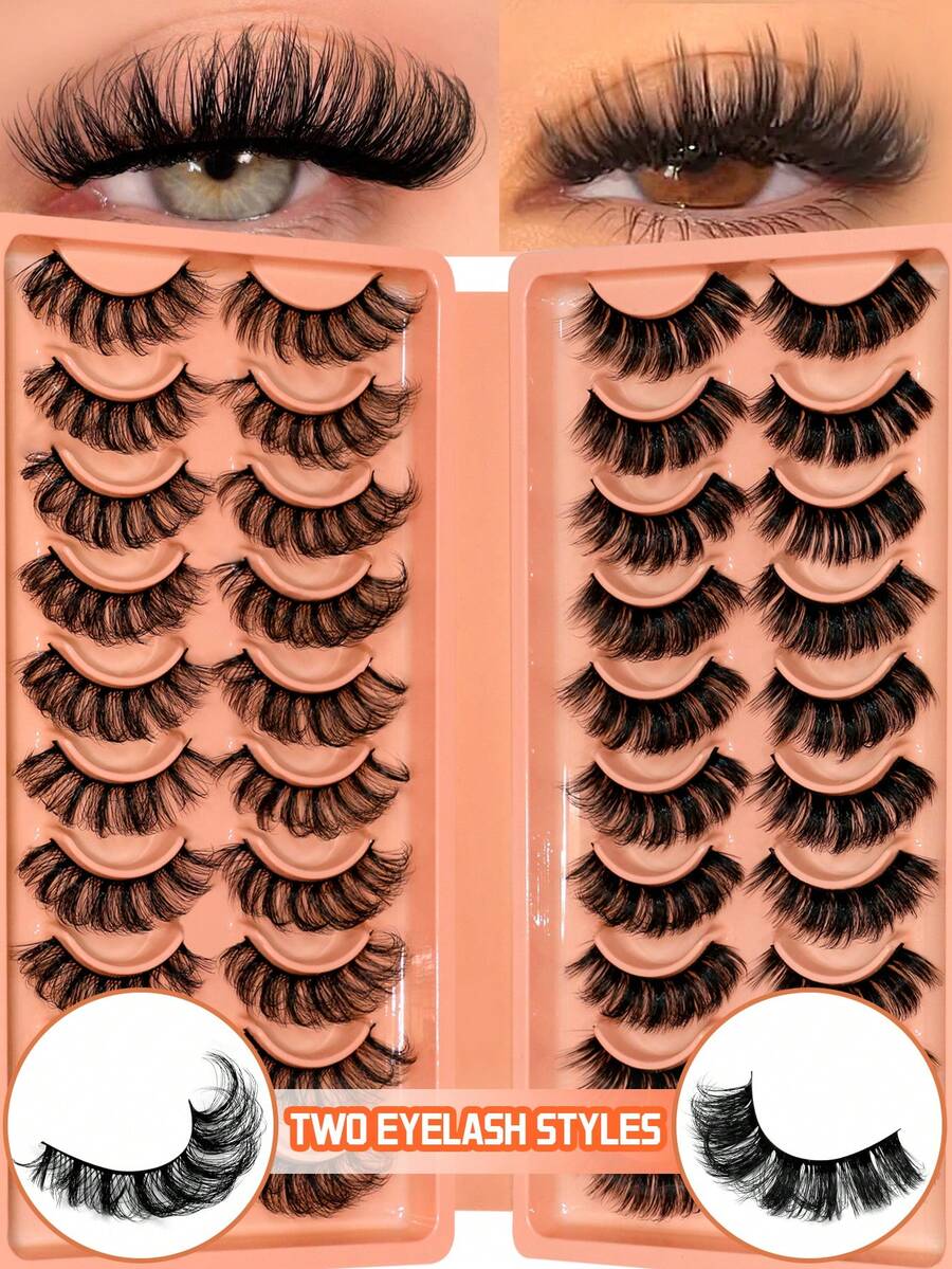 20 Pasang Bulu Mata Palsu Tebal dan Bervolume, Bulu Mata Palsu Keriting dan Tipis, Bulu Mata Strip Penuh, Bulu Mata Imitasi Mink Tampilan Alami, Bulu Mata Dramatis 3D, Bulu Mata Cat Eye Lembut Multi-Lapisan untuk Kerja Sehari-hari & Pesta, Festival, dan Riasan Pertunjukan - View 1