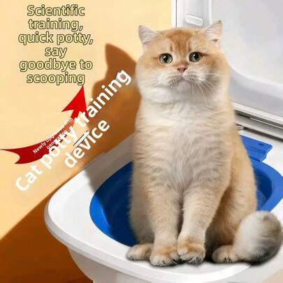 Pet Cat & Dog Toilet Training Kit, Litter Box Style Toilet, Detachable & Reusable Training Toilet, Pet Cleaning Training Product, Universal Cat Toilet Training Aid, Reusable Cat Toilet Trainer, Pet Cleaning Supplies
