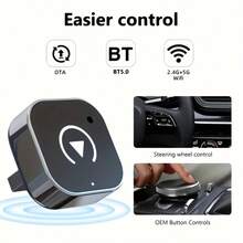 Wireless CarPlay Adapter For Factory Wired CarPlay, Converts Wired To Wireless CarPlay & Android Auto, Plug & Play Auto Connect, 5.8GHz WiFi + BT 5.3, OTA Update, Compatible With All Cars With OEM Wired CarPlay, USB-A Input, Silver - A - View 7