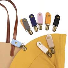 2pcs Multi-Color PU Leather Hat Clip Set, Portable Sun Cap Storage Accessory For Outdoor Travel, Firm Metal Clip Fastener For Back To School Trip, Summer Vacation Outing, Backpack Hanging Organization And Daily Hat Carrying - Multicolor - View 8